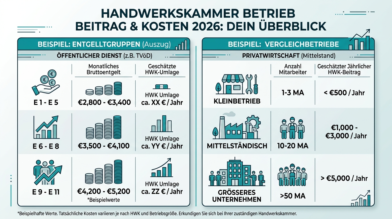 Infografik: handwerkskammer betrieb beitrag kosten
