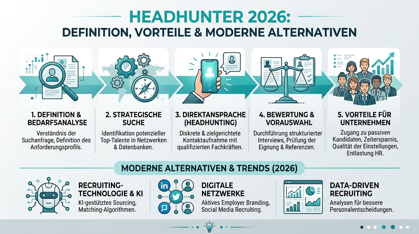 Headhunter 2026: Definition, Vorteile & moderne Alternativen Infografik: headhunter