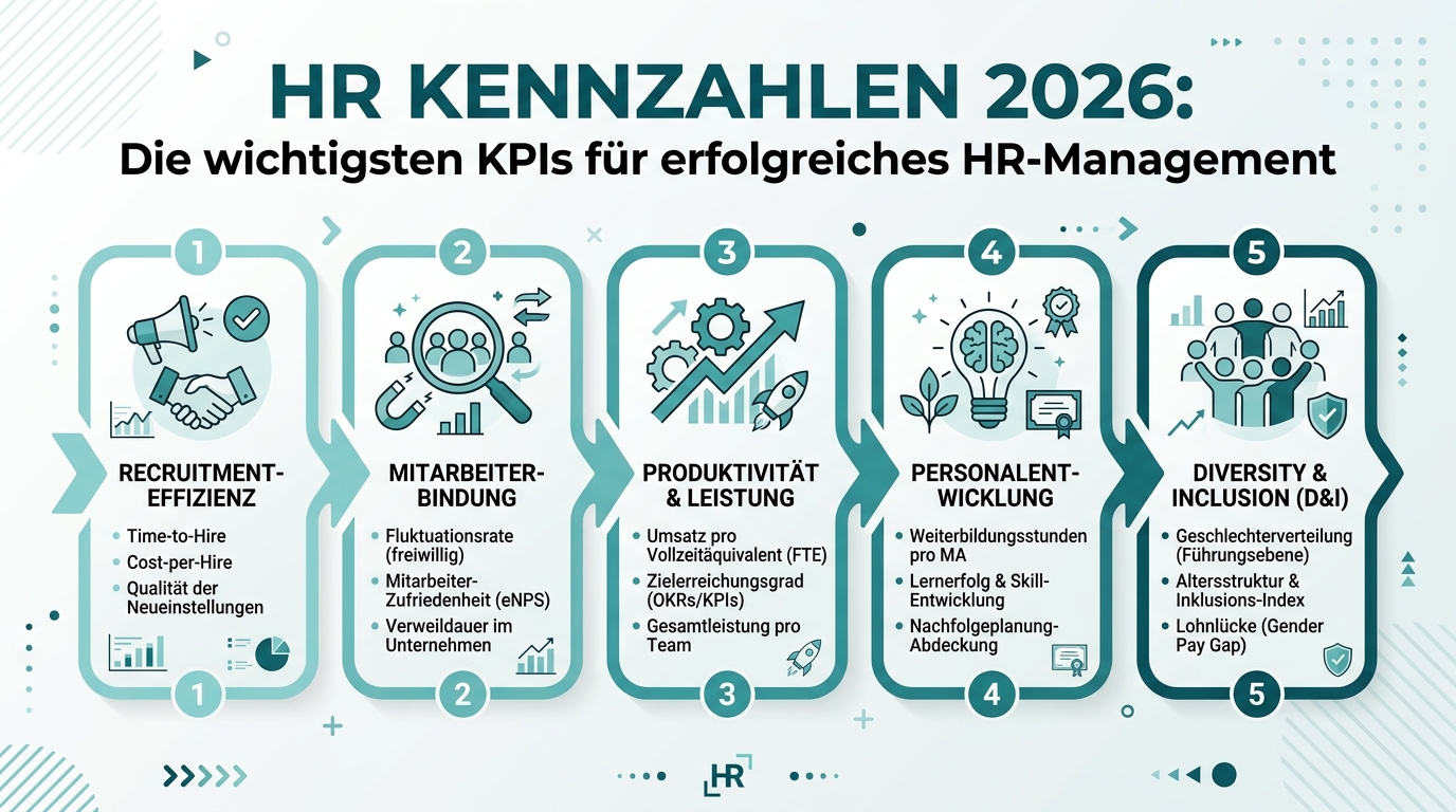 HR Kennzahlen 2026: Die wichtigsten KPIs für erfolgreiches HR-Management Infografik: hr kennzahlen