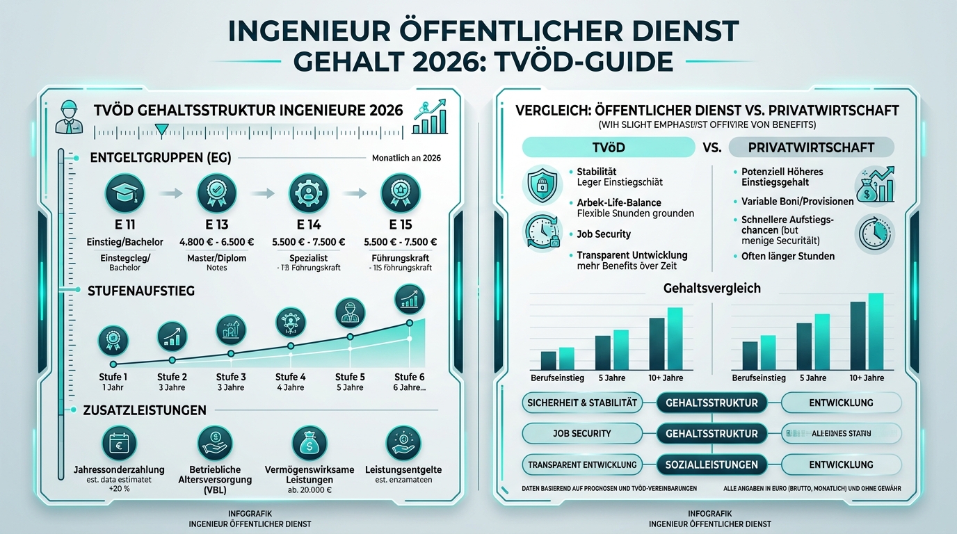 Infografik: ingenieur öffentlicher dienst gehalt