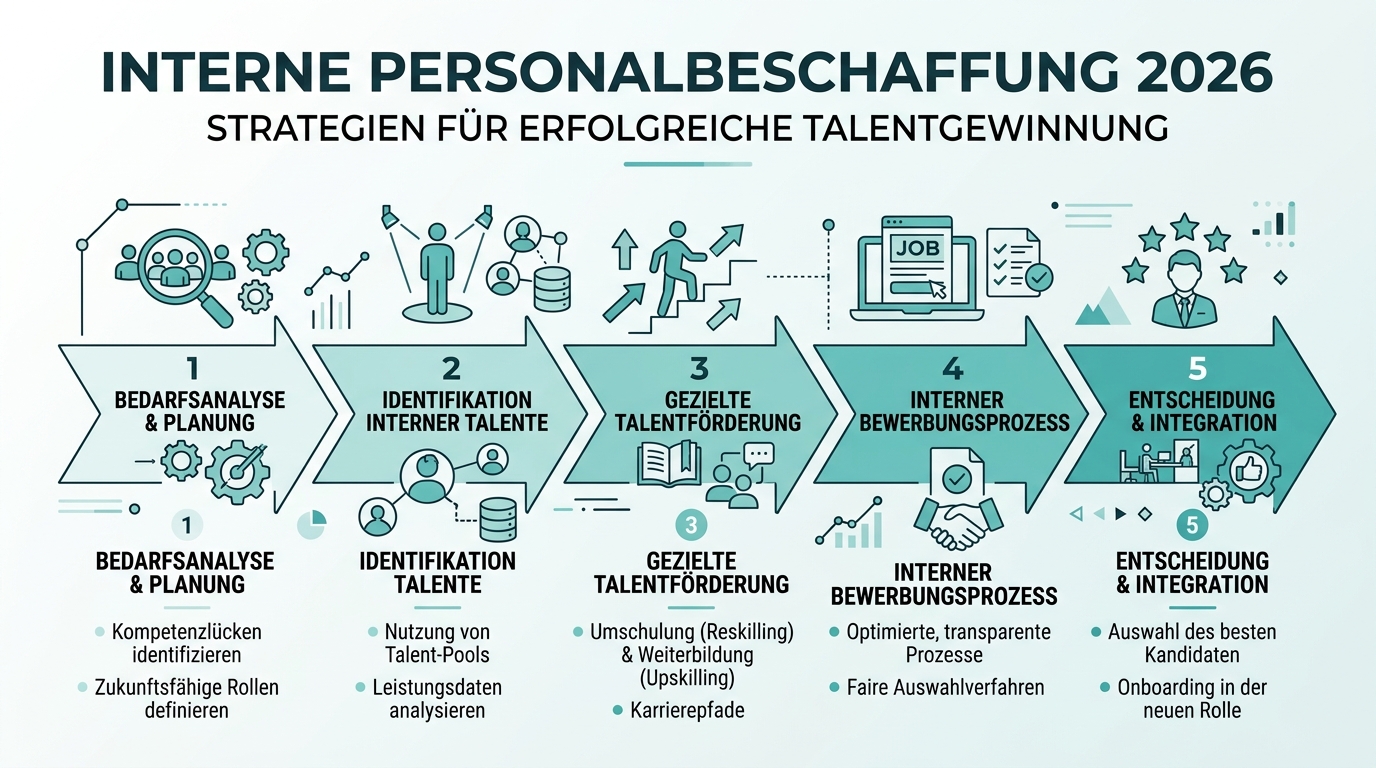 Interne Personalbeschaffung 2026: Strategien für erfolgreiche Talentgewinnung Infografik: interne personalbeschaffung