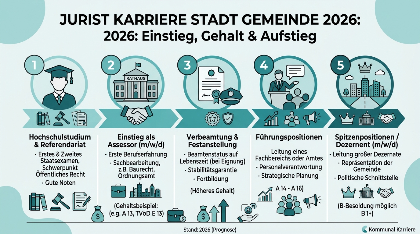 Infografik: jurist karriere stadt gemeinde