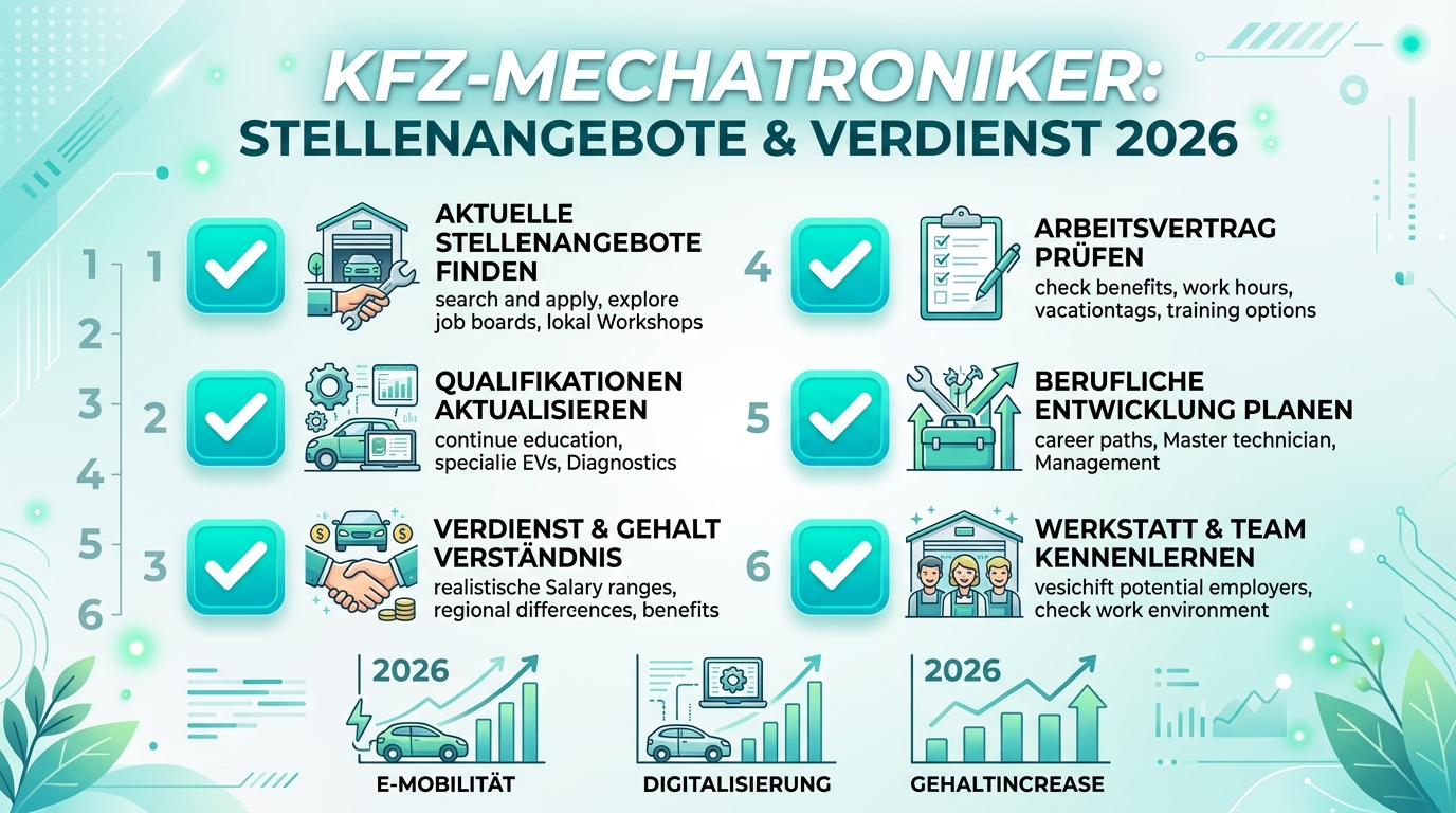 Infografik: kfz mechatroniker stellenangebote verdienst