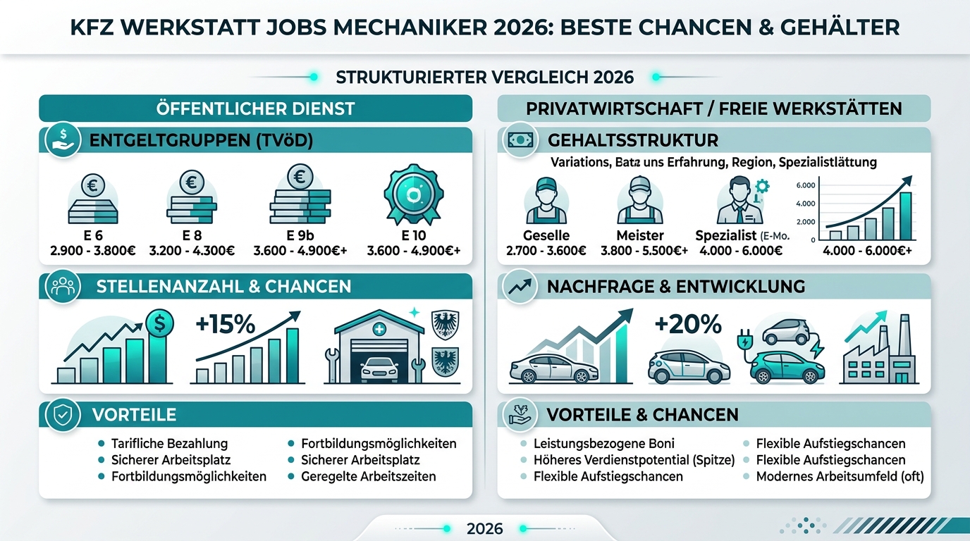 Infografik: kfz werkstatt jobs mechaniker