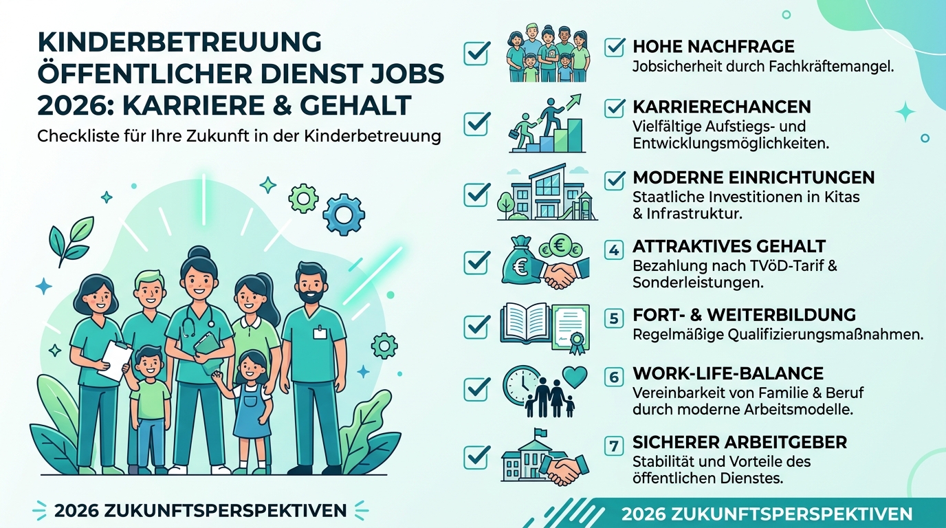 Infografik: kinderbetreuung öffentlicher dienst jobs
