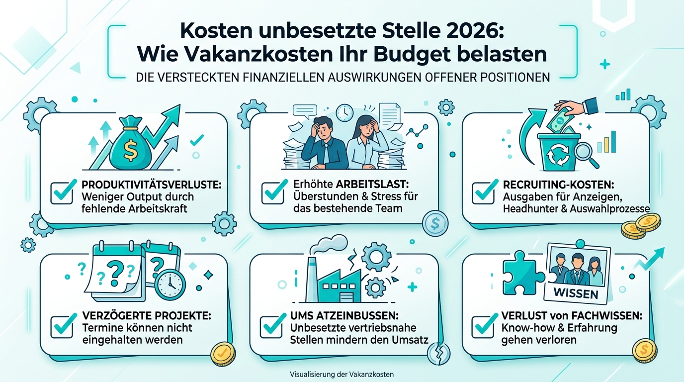 Kosten unbesetzte Stelle 2026: Wie Vakanzkosten Ihr Budget belasten Infografik: kosten unbesetzte stelle
