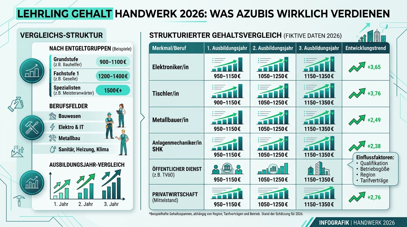 Infografik: lehrling gehalt handwerk