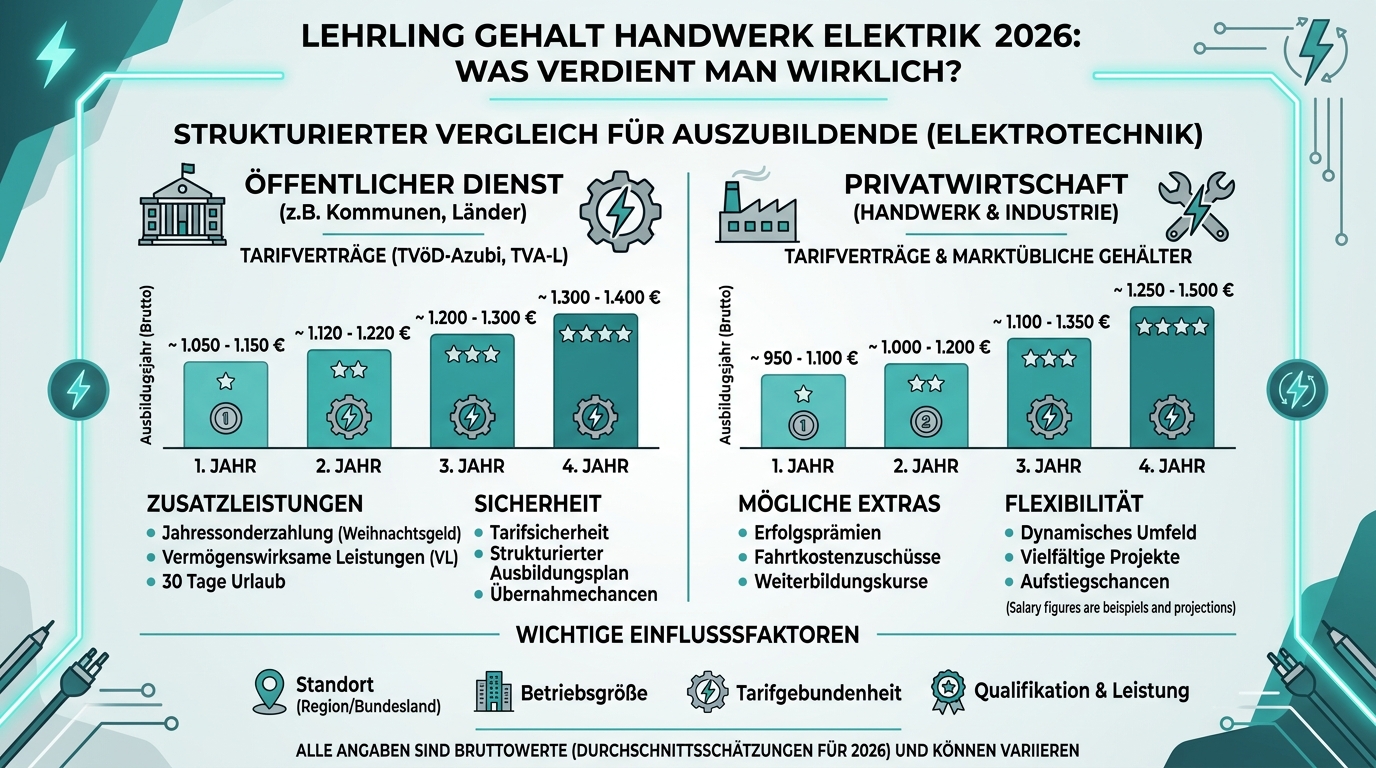 Infografik: lehrling gehalt handwerk elektrik