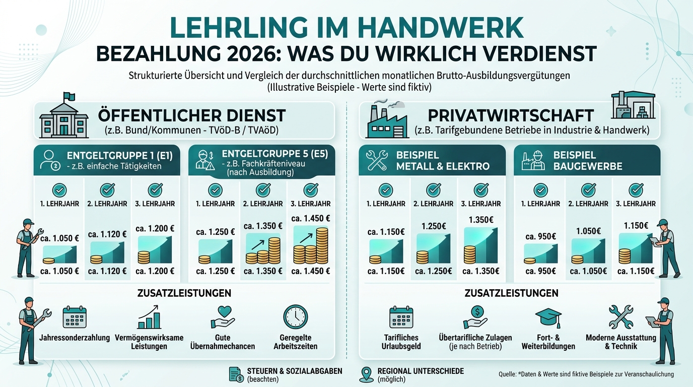 Infografik: lehrling handwerk bezahlung
