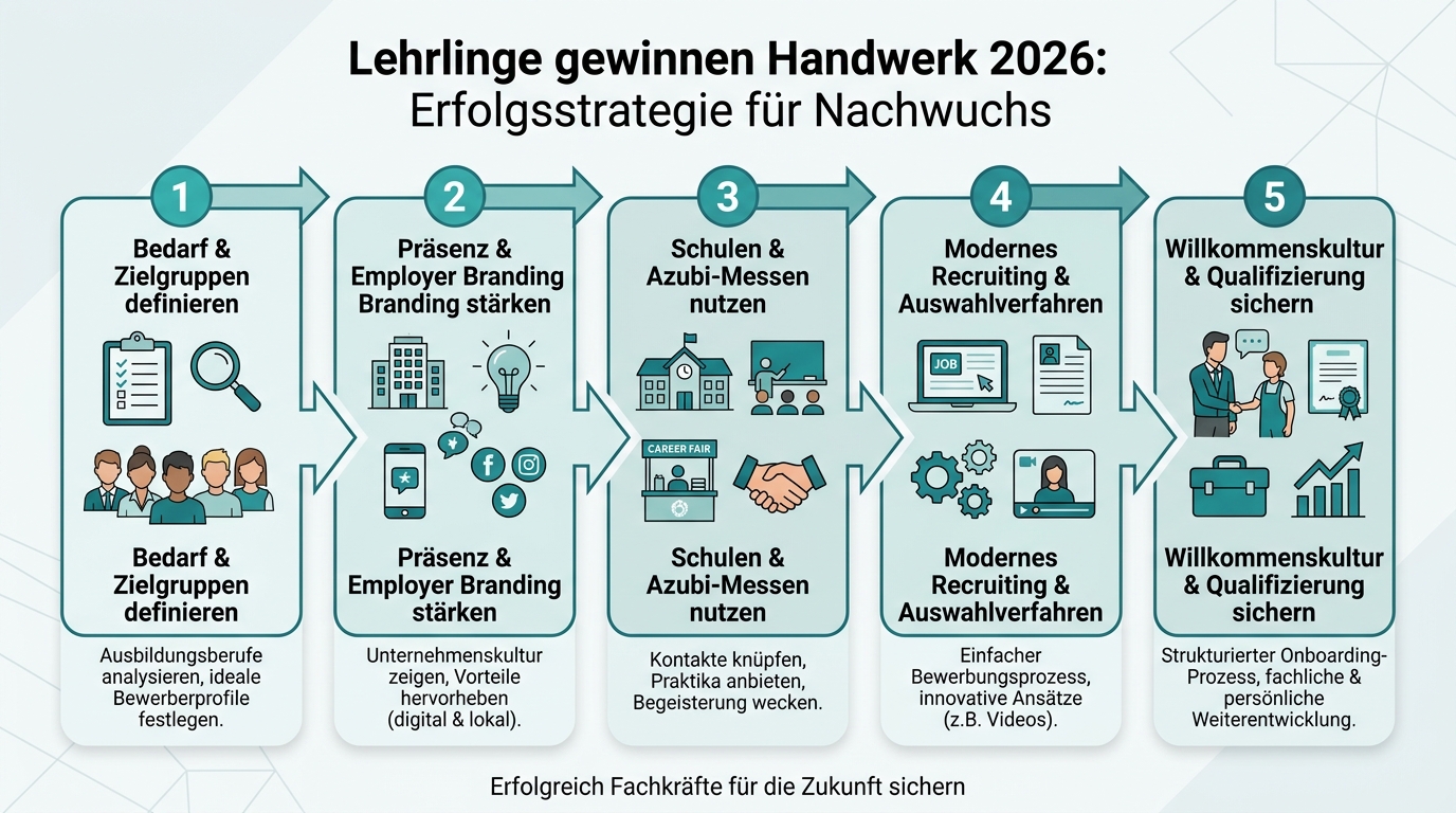 Lehrlinge gewinnen Handwerk 2026: Erfolgsstrategie für Nachwuchs Infografik: lehrlinge gewinnen handwerk