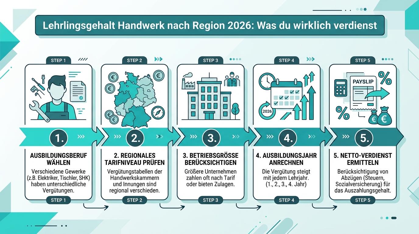 Infografik: lehrlinggehalt handwerk nach region