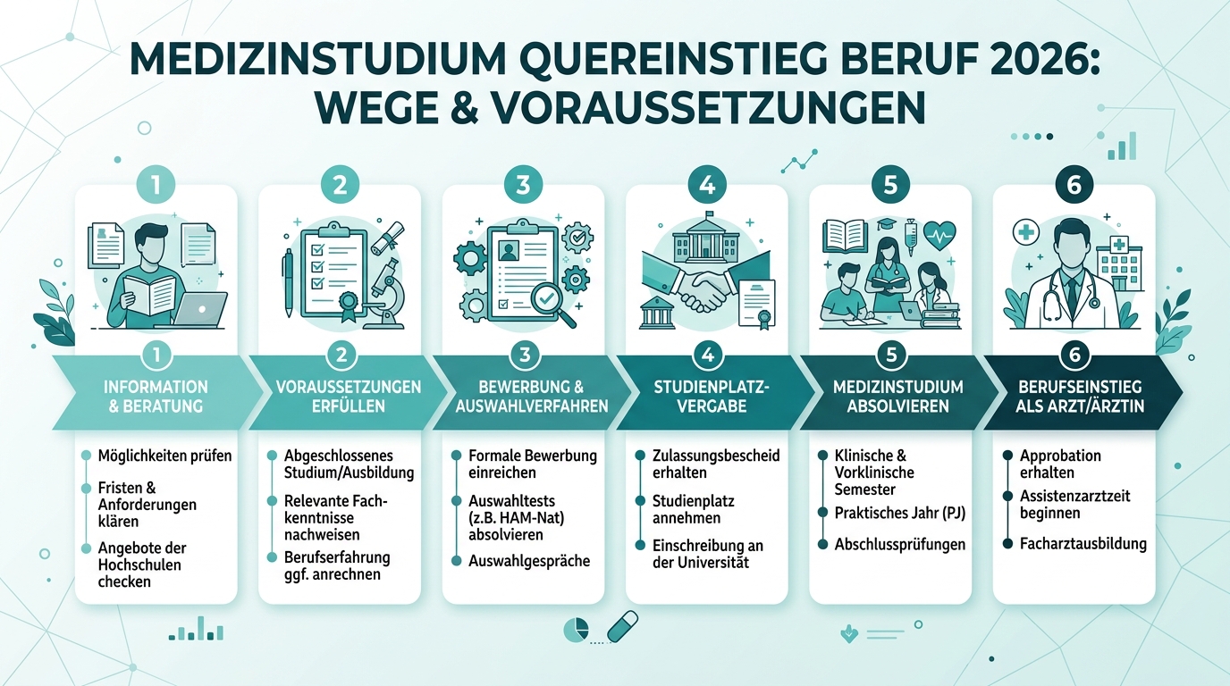Infografik: medizinstudium quereinstieg beruf