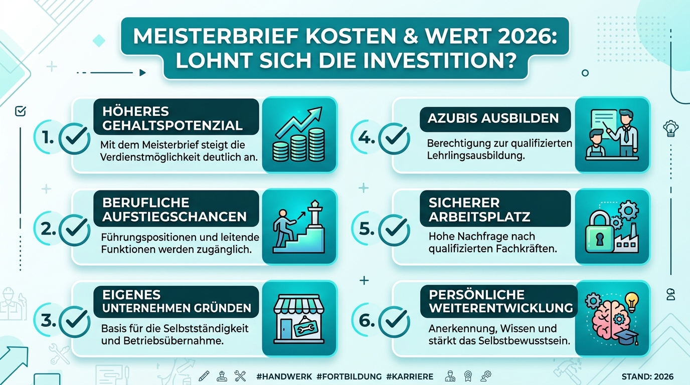 Infografik: meisterbrief kosten wert