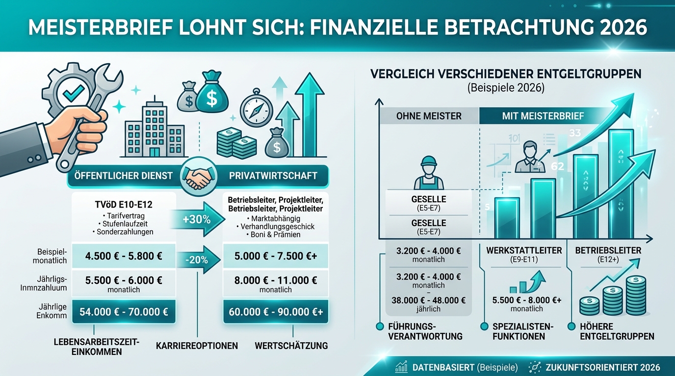 Infografik: meisterbrief lohnt sich finanzielle betrachtung