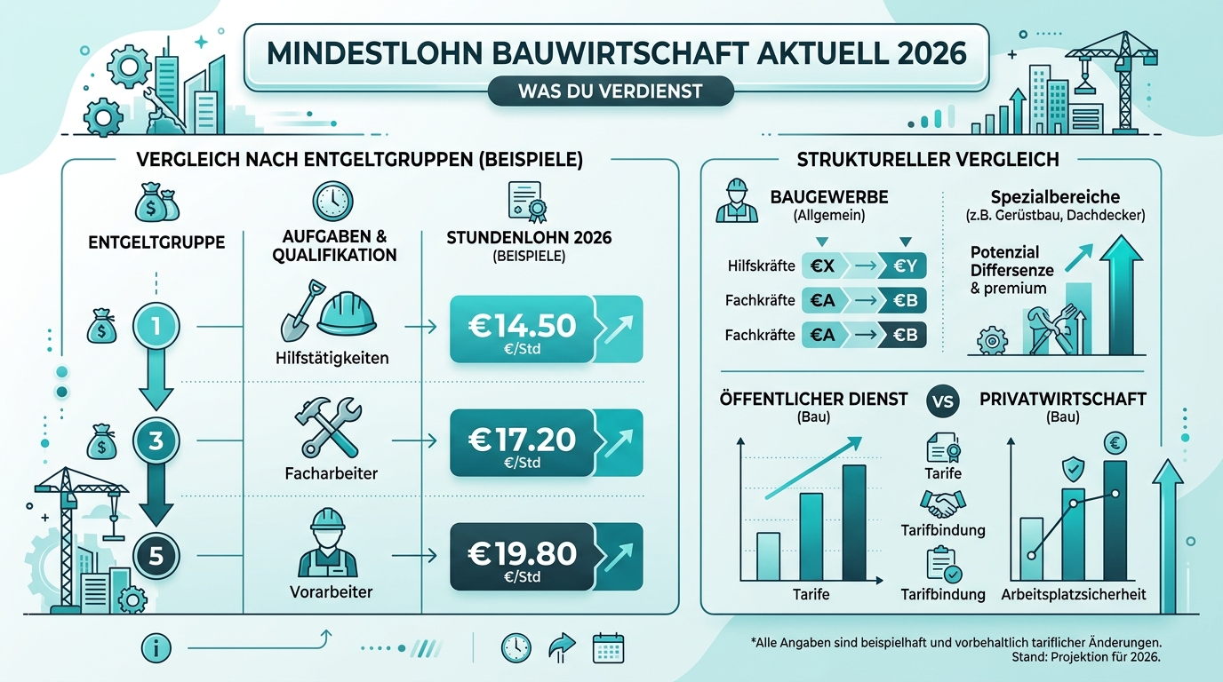 Infografik: mindestlohn bauwirtschaft aktuell
