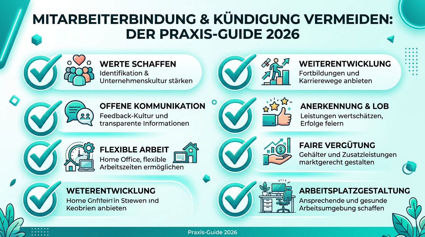Mitarbeiterbindung & Kündigung vermeiden: Der Praxis-Guide 2026 Infografik: mitarbeiterbindung kündigung vermeiden