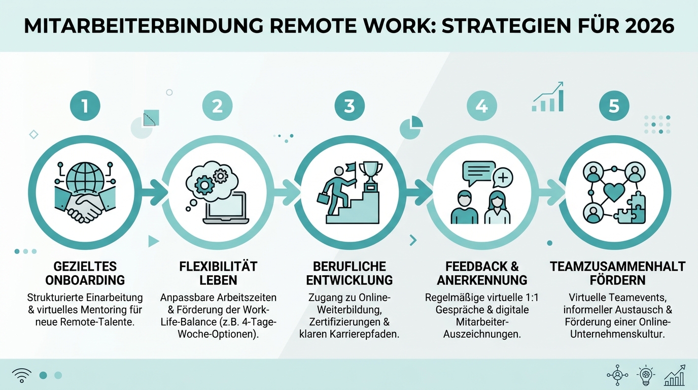 Mitarbeiterbindung Remote Work: Strategien für 2026 Infografik: mitarbeiterbindung remote work