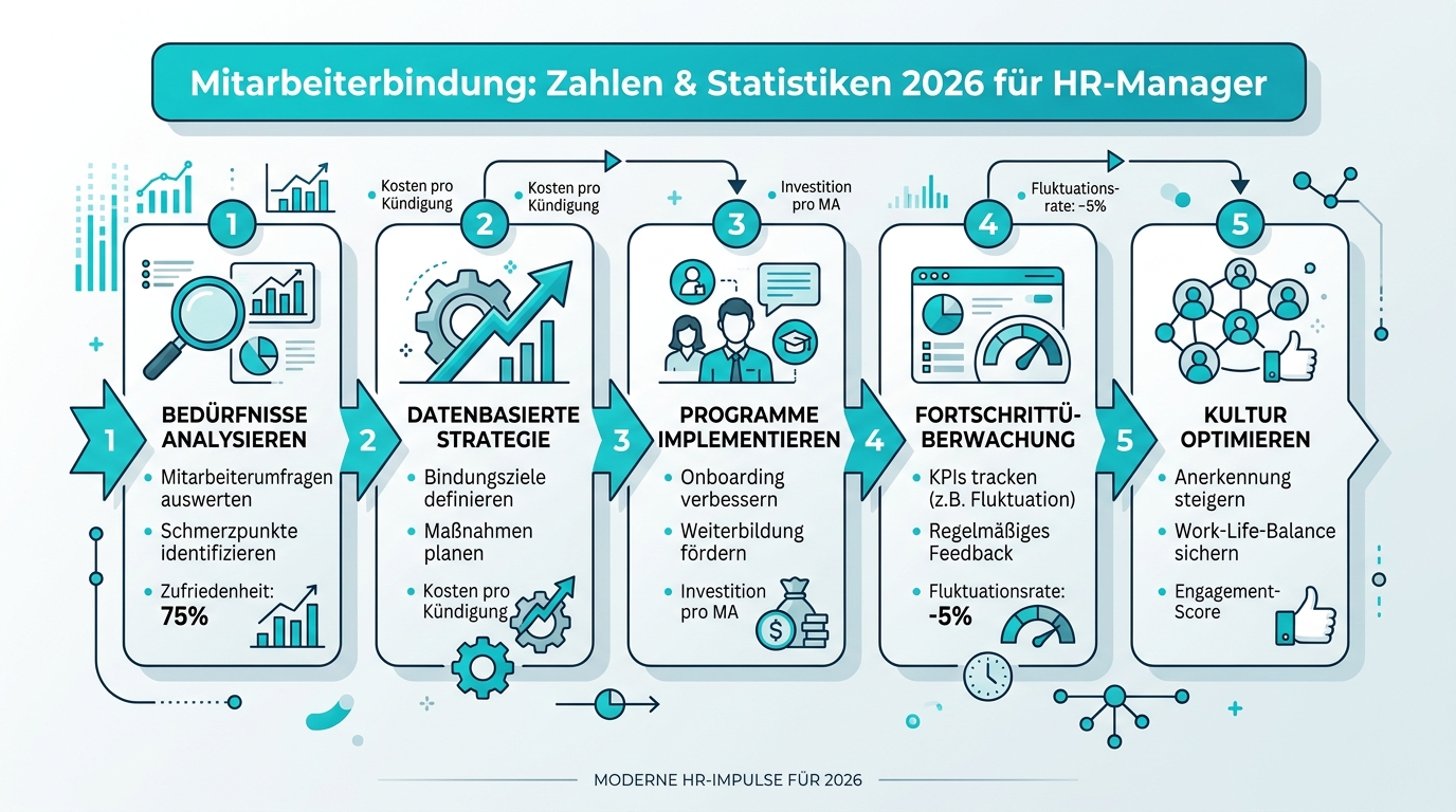 Mitarbeiterbindung: Zahlen & Statistiken 2026 für HR-Manager Infografik: mitarbeiterbindung zahlen statistik