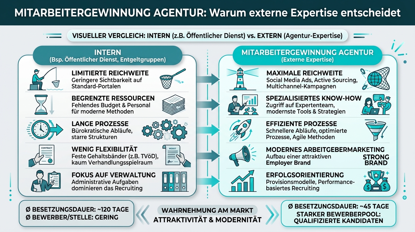 Mitarbeitergewinnung Agentur: Warum externe Expertise entscheidet Infografik: mitarbeitergewinnung agentur