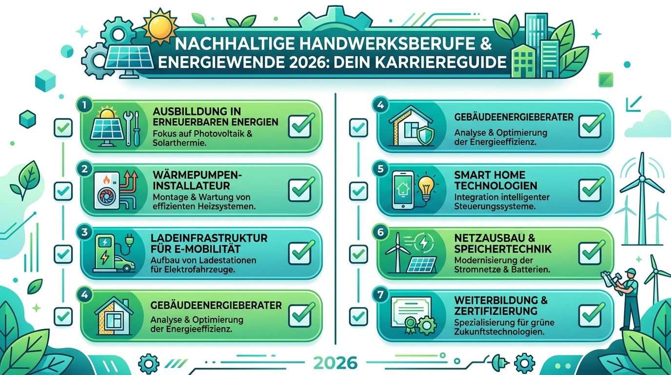 Infografik: nachhaltige handwerksberufe energiewende