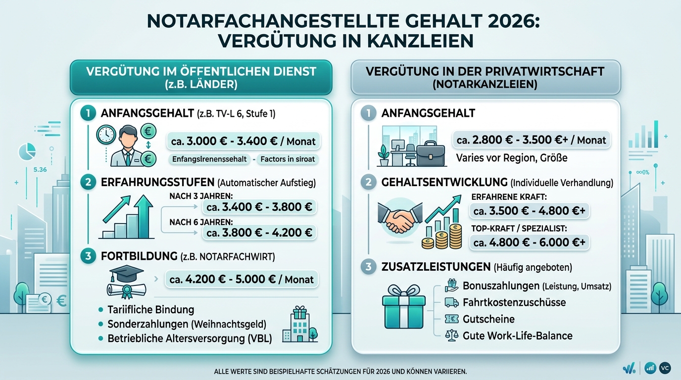 Infografik: notarfachangestellte gehalt