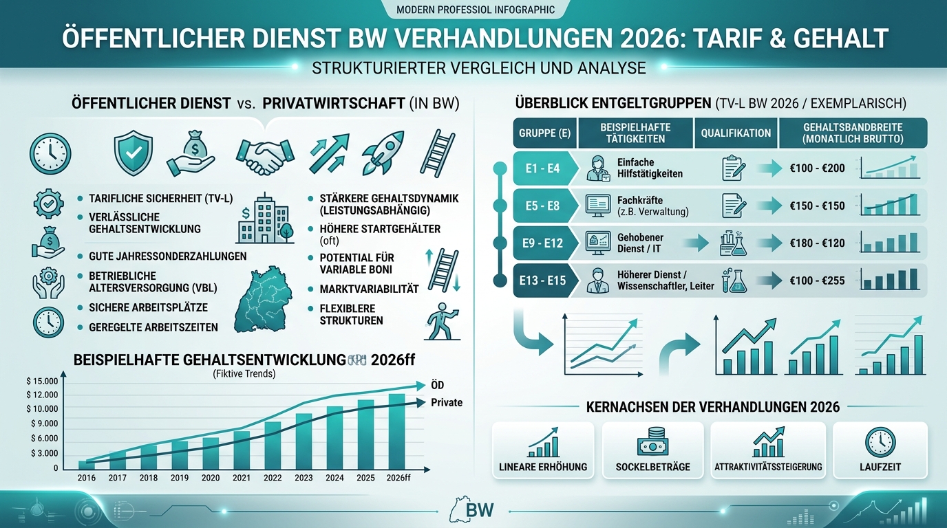 Infografik: öffentlicher dienst bw verhandlungen