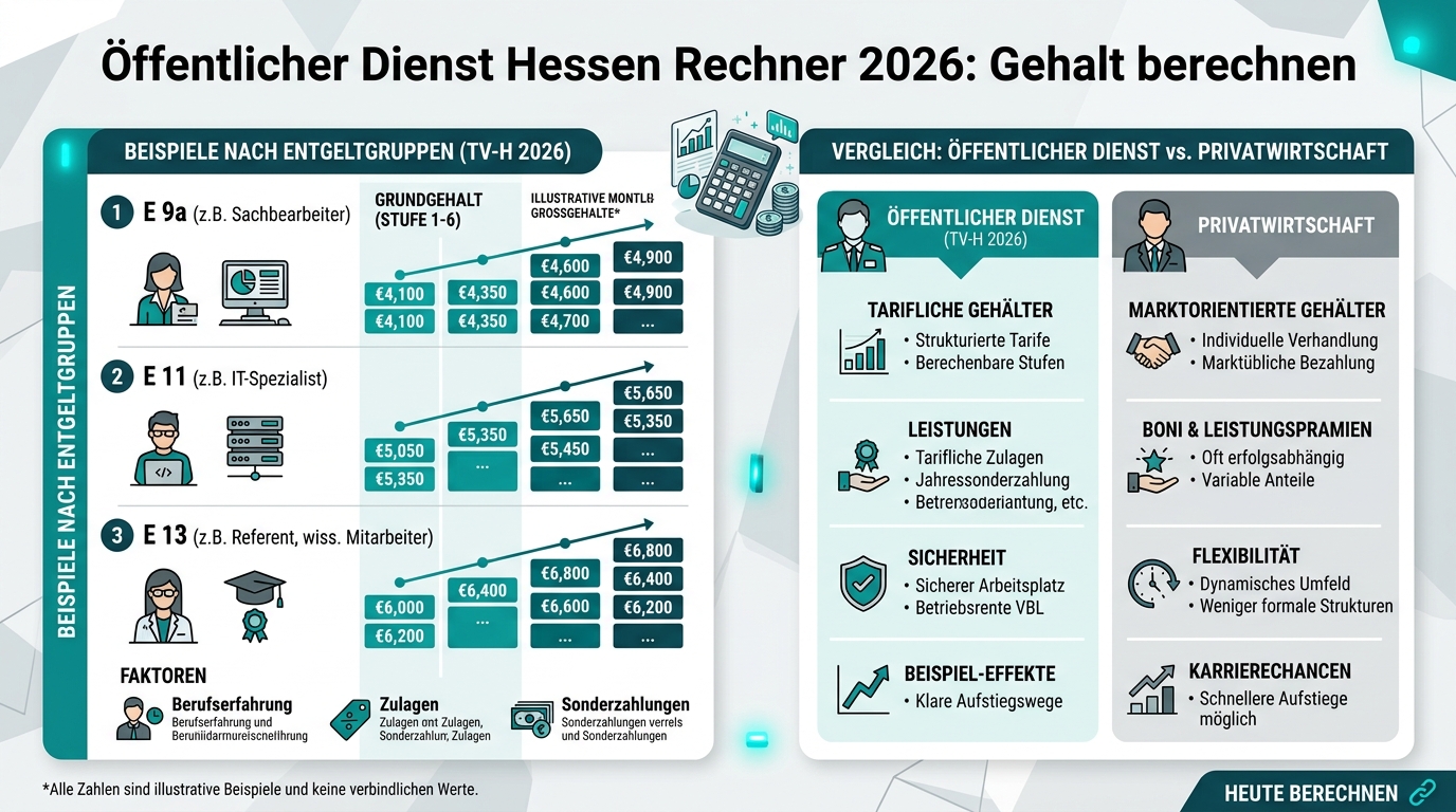 Infografik: öffentlicher dienst hessen rechner