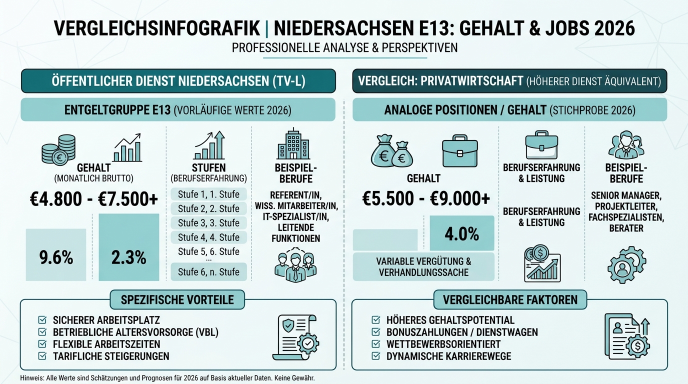 Infografik: öffentlicher dienst niedersachsen e13