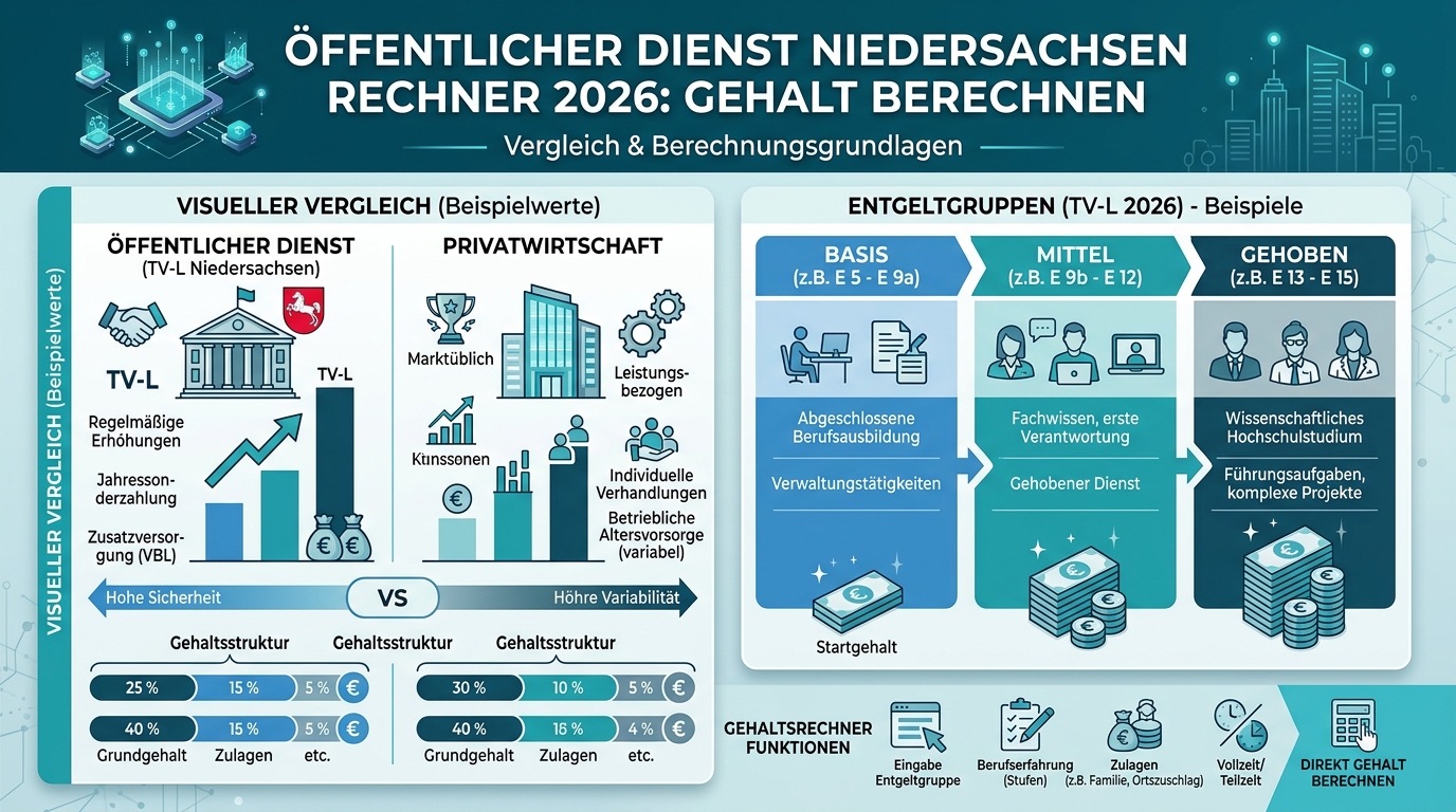 Infografik: öffentlicher dienst niedersachsen rechner