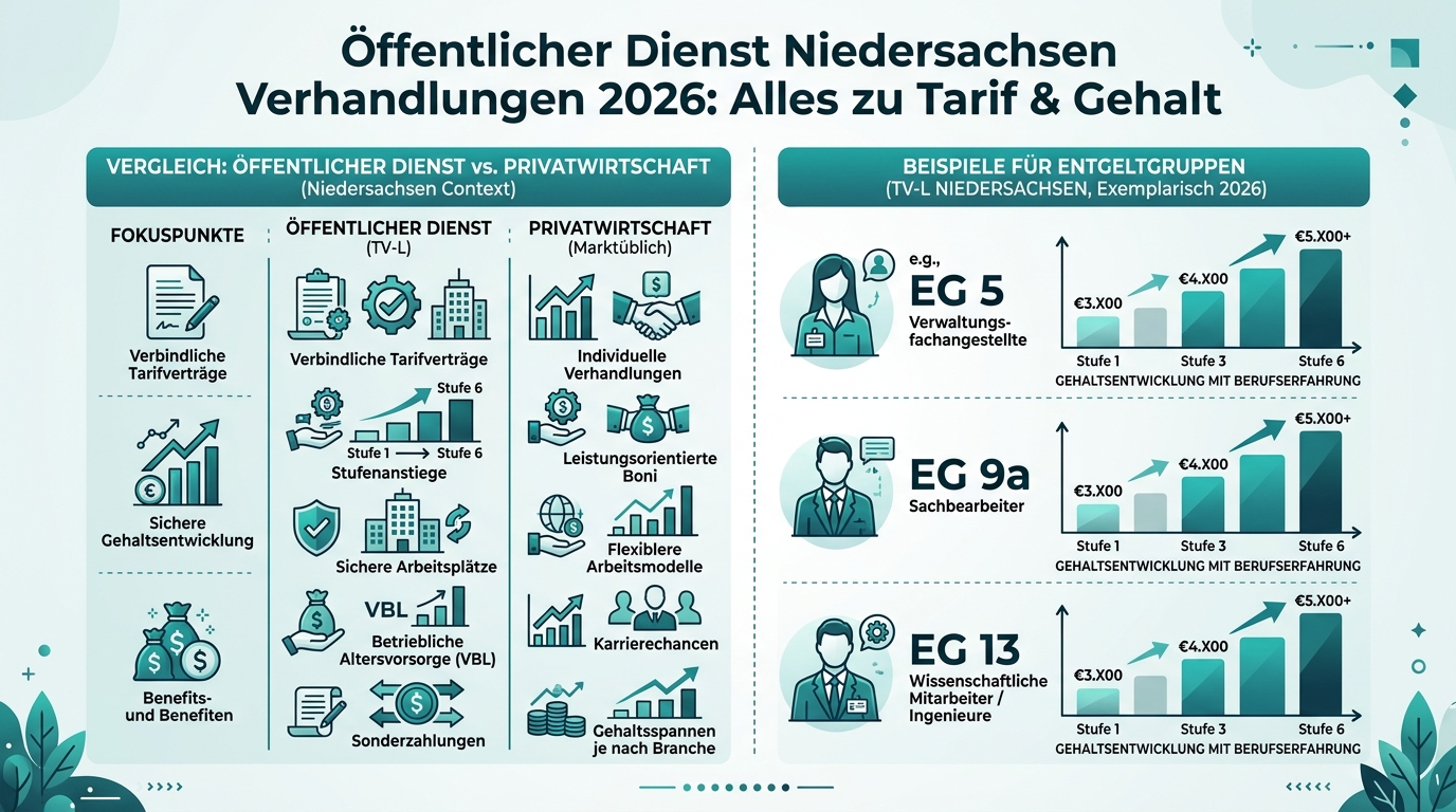 Infografik: öffentlicher dienst niedersachsen verhandlungen