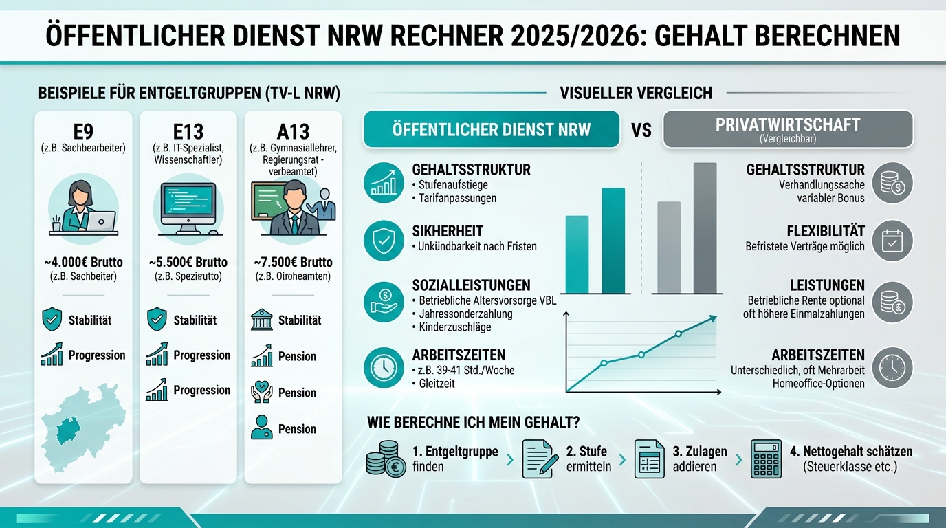 Infografik: öffentlicher dienst nrw rechner