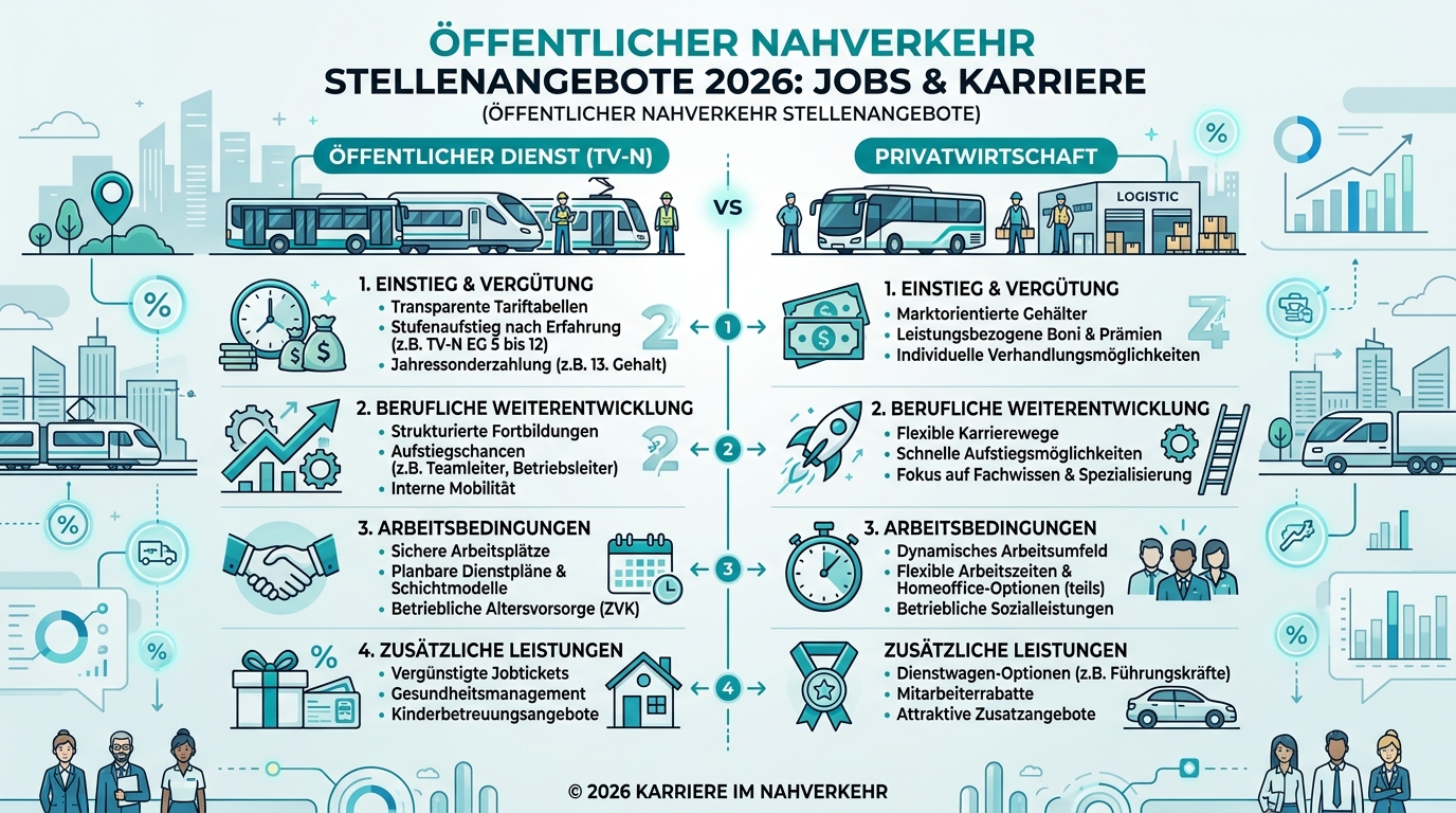 Infografik: öffentlicher nahverkehr stellenangebote
