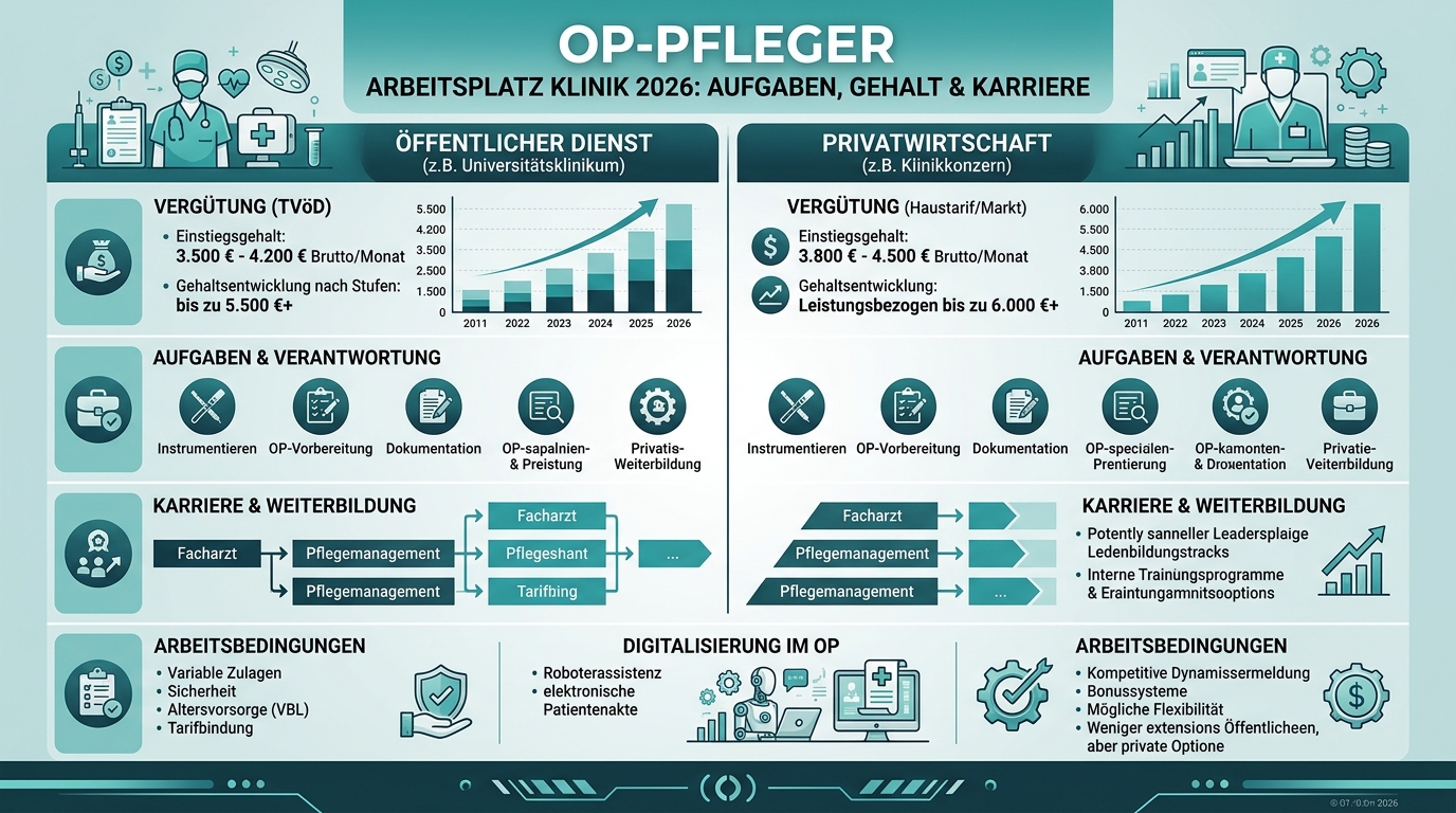 Infografik: op pfleger arbeitsplatz klinik