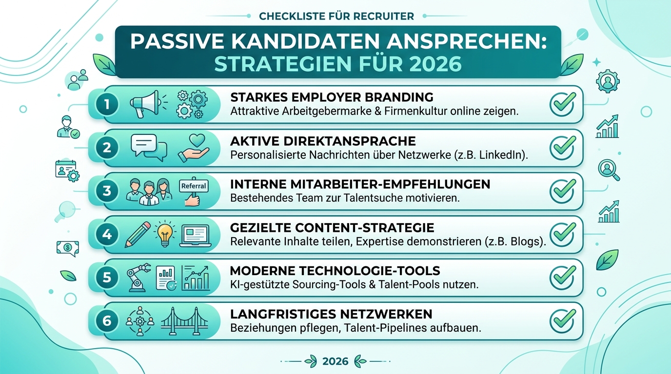 Passive Kandidaten ansprechen: Strategien für 2026 Infografik: passive kandidaten ansprechen