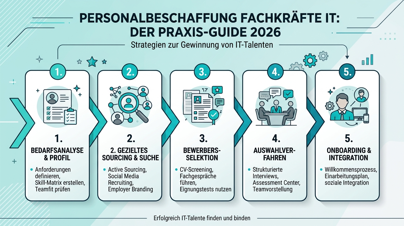 Personalbeschaffung Fachkräfte IT: Der Praxis-Guide 2026 Infografik: personalbeschaffung fachkräfte it