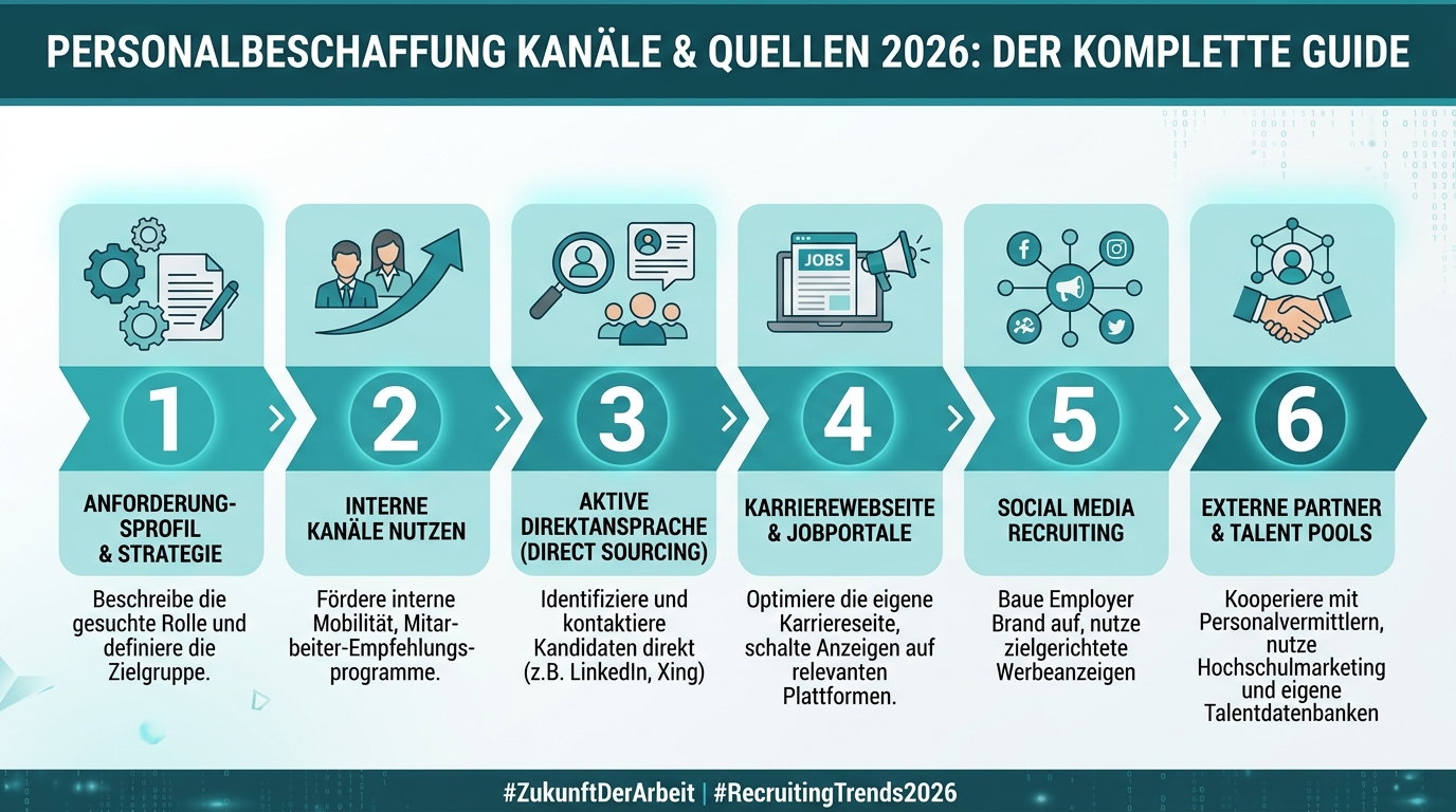 Personalbeschaffung Kanäle & Quellen 2026: Der komplette Guide Infografik: personalbeschaffung kanäle quellen