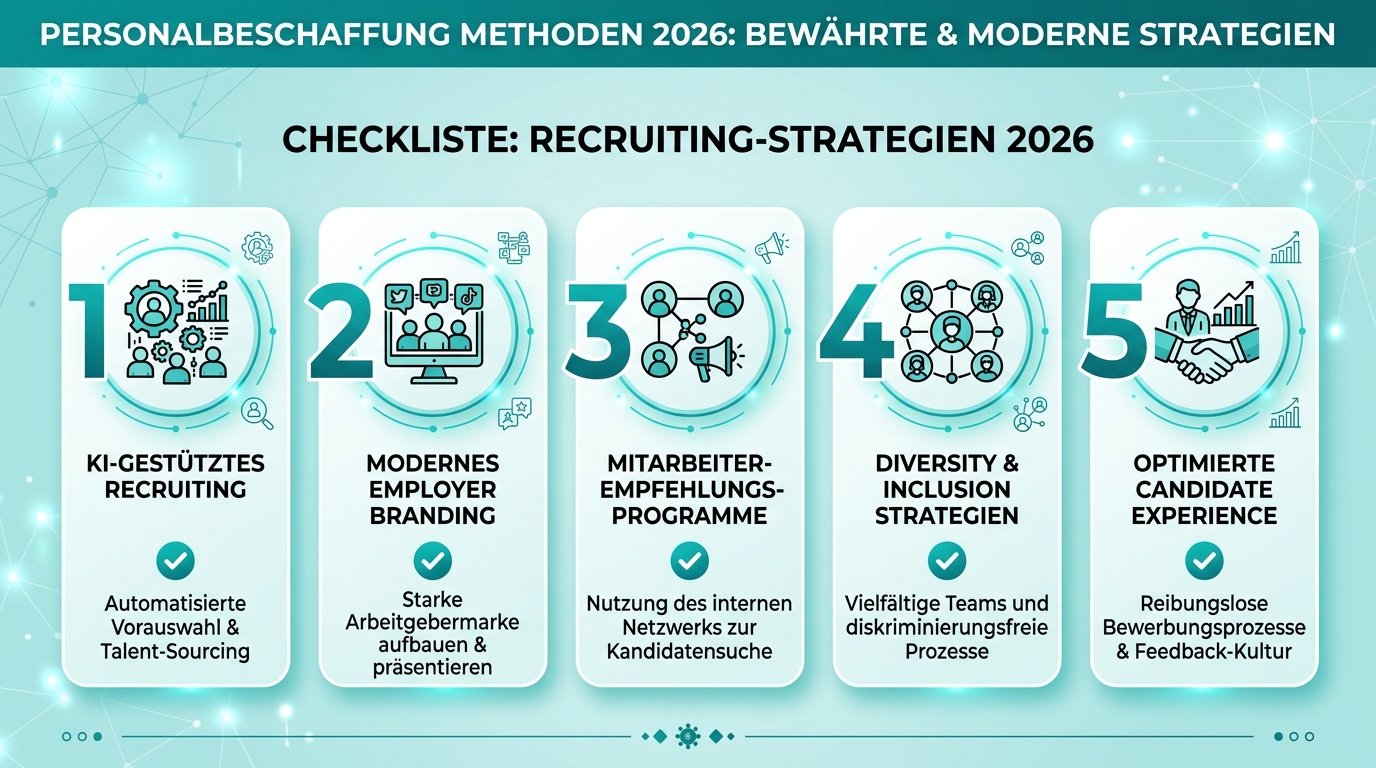 Personalbeschaffung Methoden 2026: Bewährte & moderne Strategien Infografik: personalbeschaffung methoden