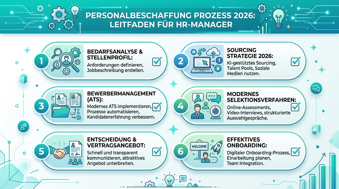 Personalbeschaffung Prozess 2026: Leitfaden für HR-Manager Infografik: personalbeschaffung prozess