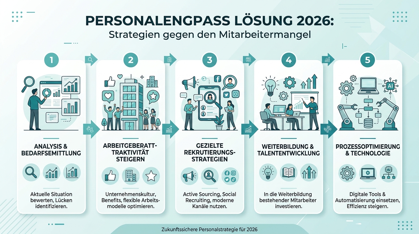 Personalengpass Lösung 2026: Strategien gegen den Mitarbeitermangel Infografik: personalengpass lösung