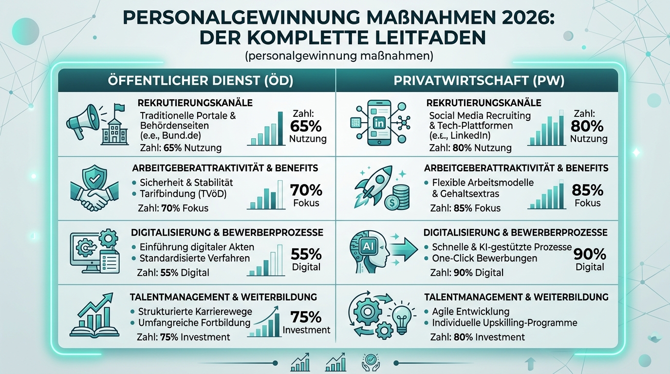 Personalgewinnung Maßnahmen 2026: Der komplette Leitfaden Infografik: personalgewinnung maßnahmen