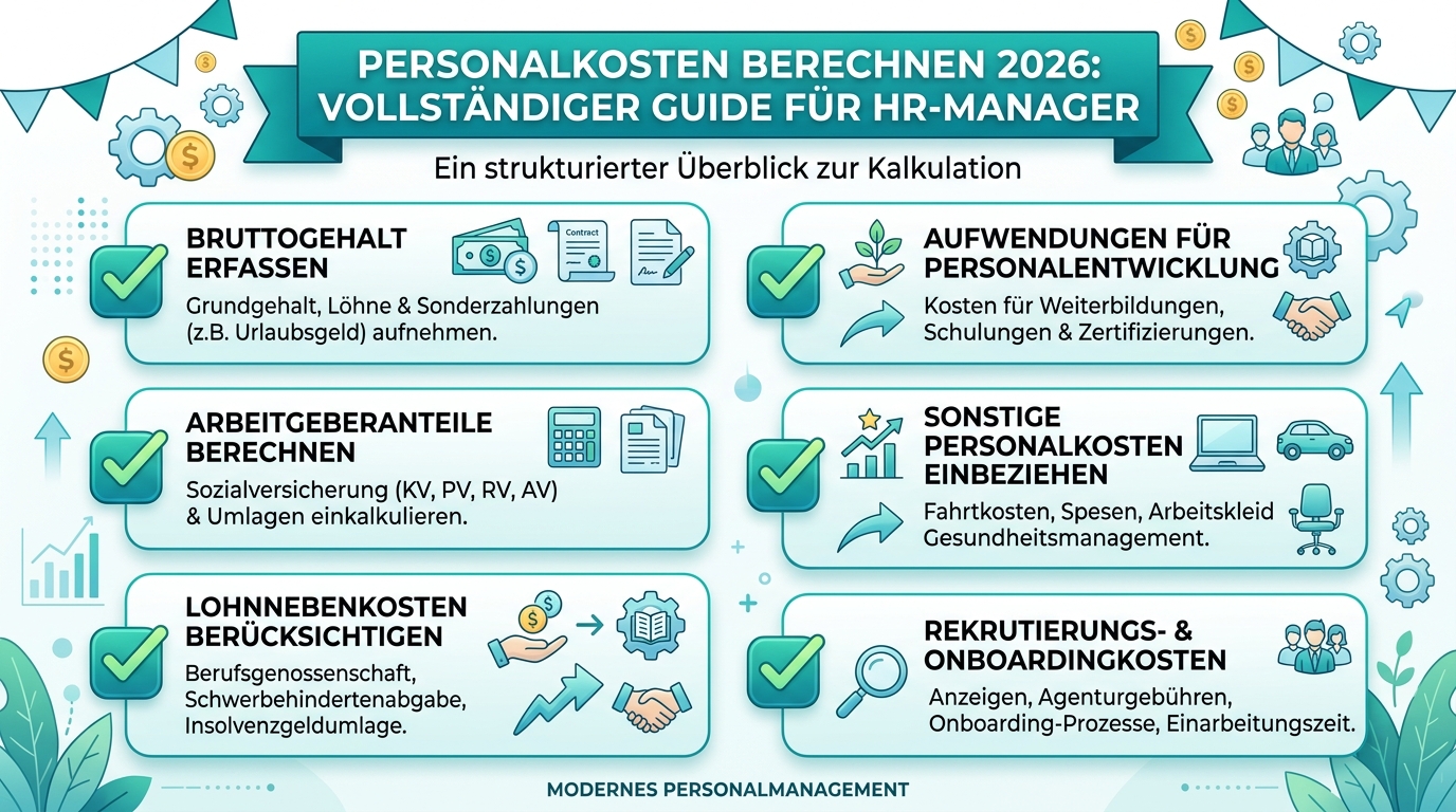 Personalkosten berechnen 2026: Vollständiger Guide für HR-Manager Infografik: personalkosten berechnen