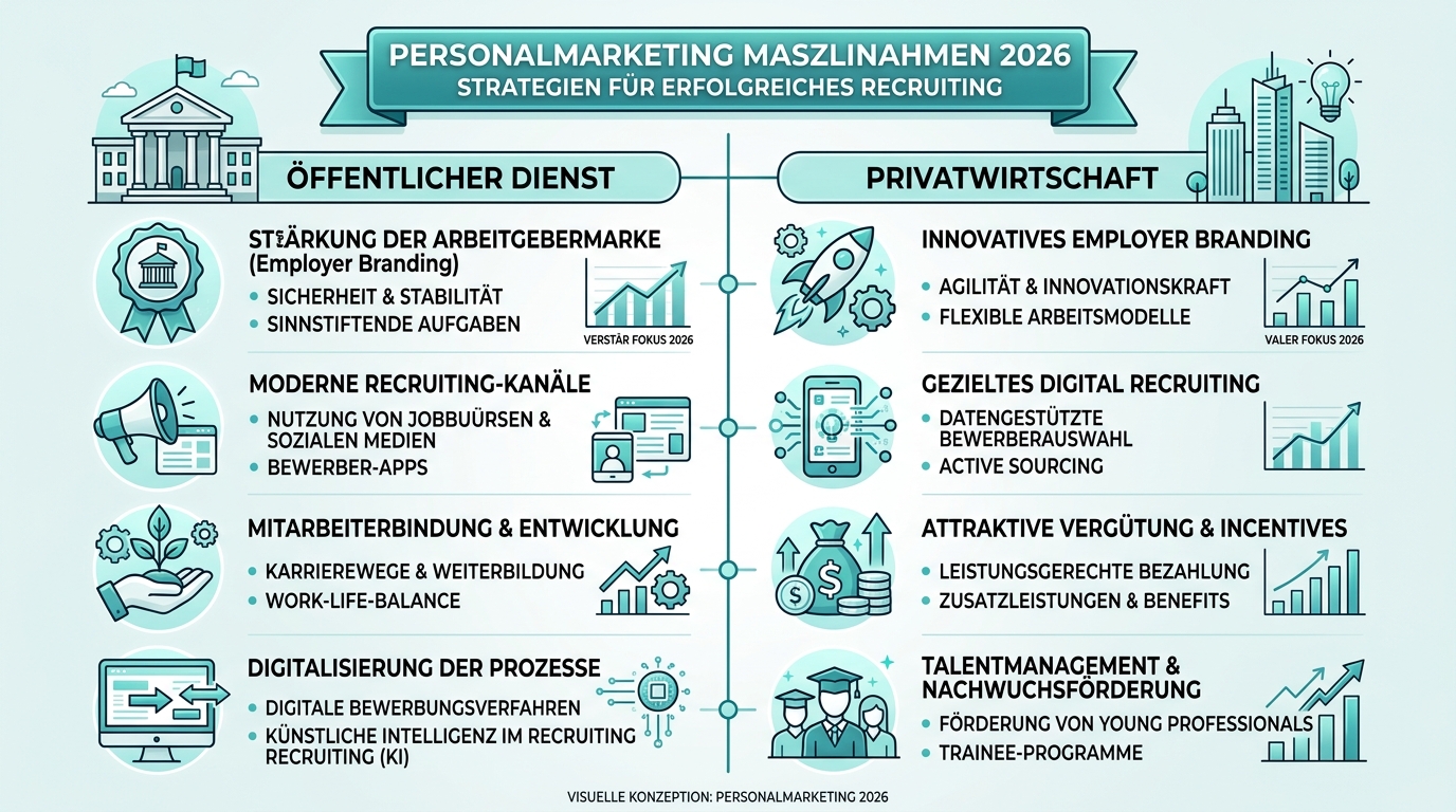 Personalmarketing Maßnahmen 2026: Strategien für erfolgreiches Recruiting Infografik: personalmarketing massnahmen
