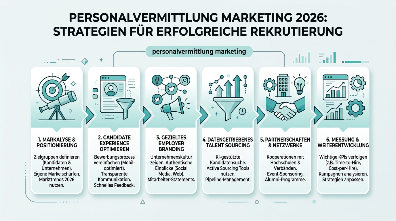 Personalvermittlung Marketing 2026: Strategien für erfolgreiche Rekrutierung Infografik: personalvermittlung marketing