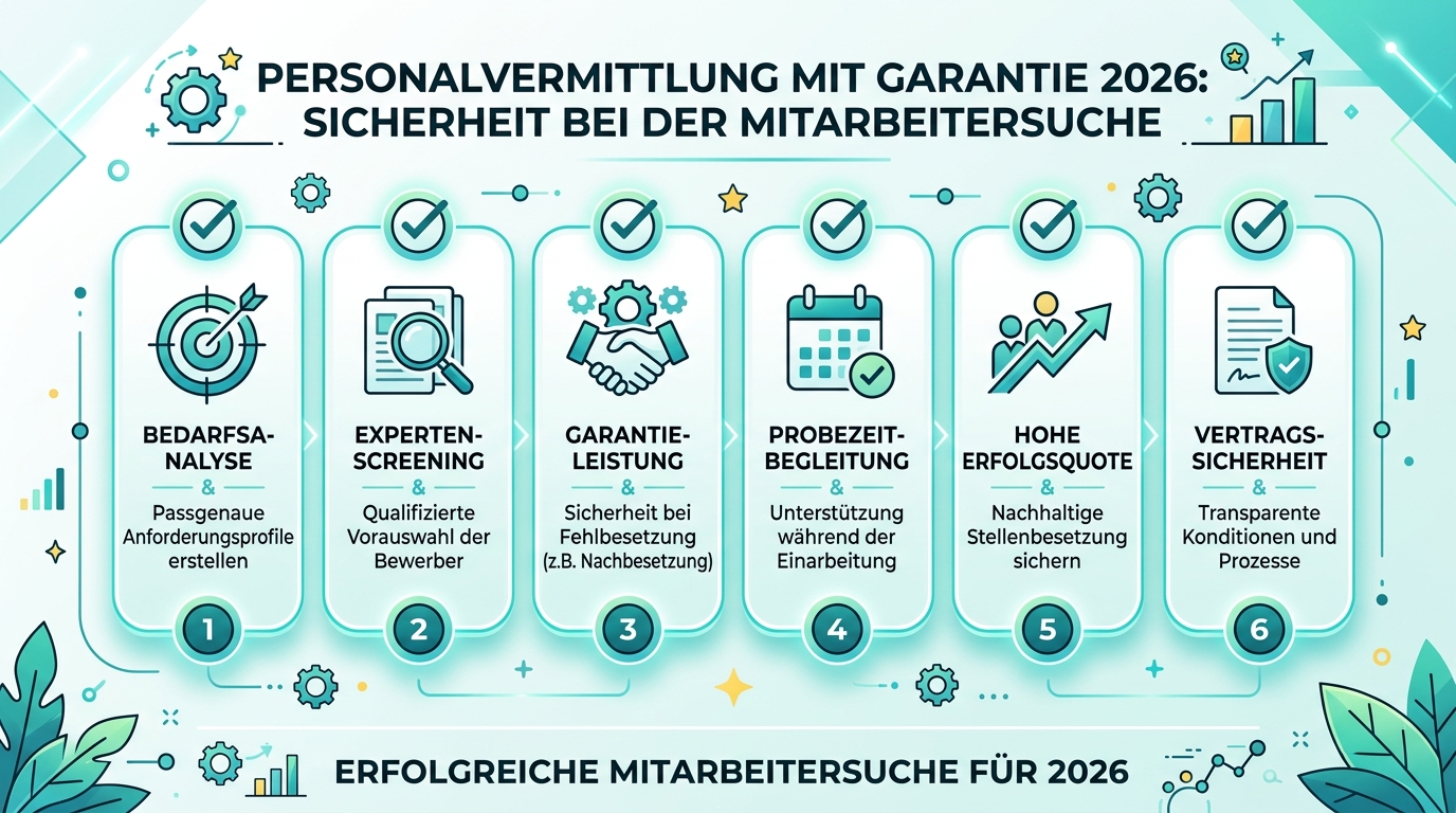 Personalvermittlung mit Garantie 2026: Sicherheit bei der Mitarbeitersuche Infografik: personalvermittlung mit garantie
