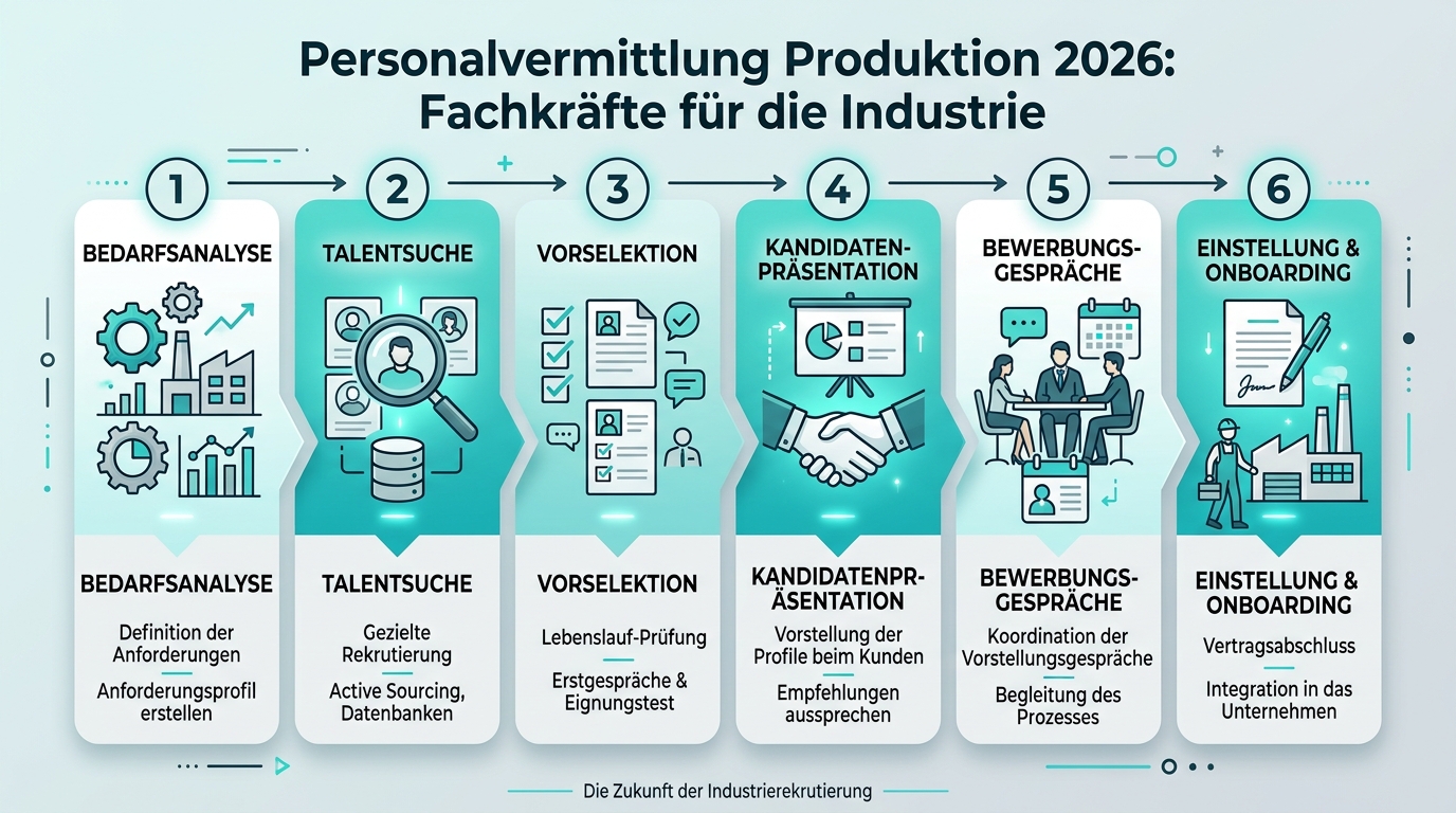 Personalvermittlung Produktion 2026: Fachkräfte für die Industrie Infografik: personalvermittlung produktion