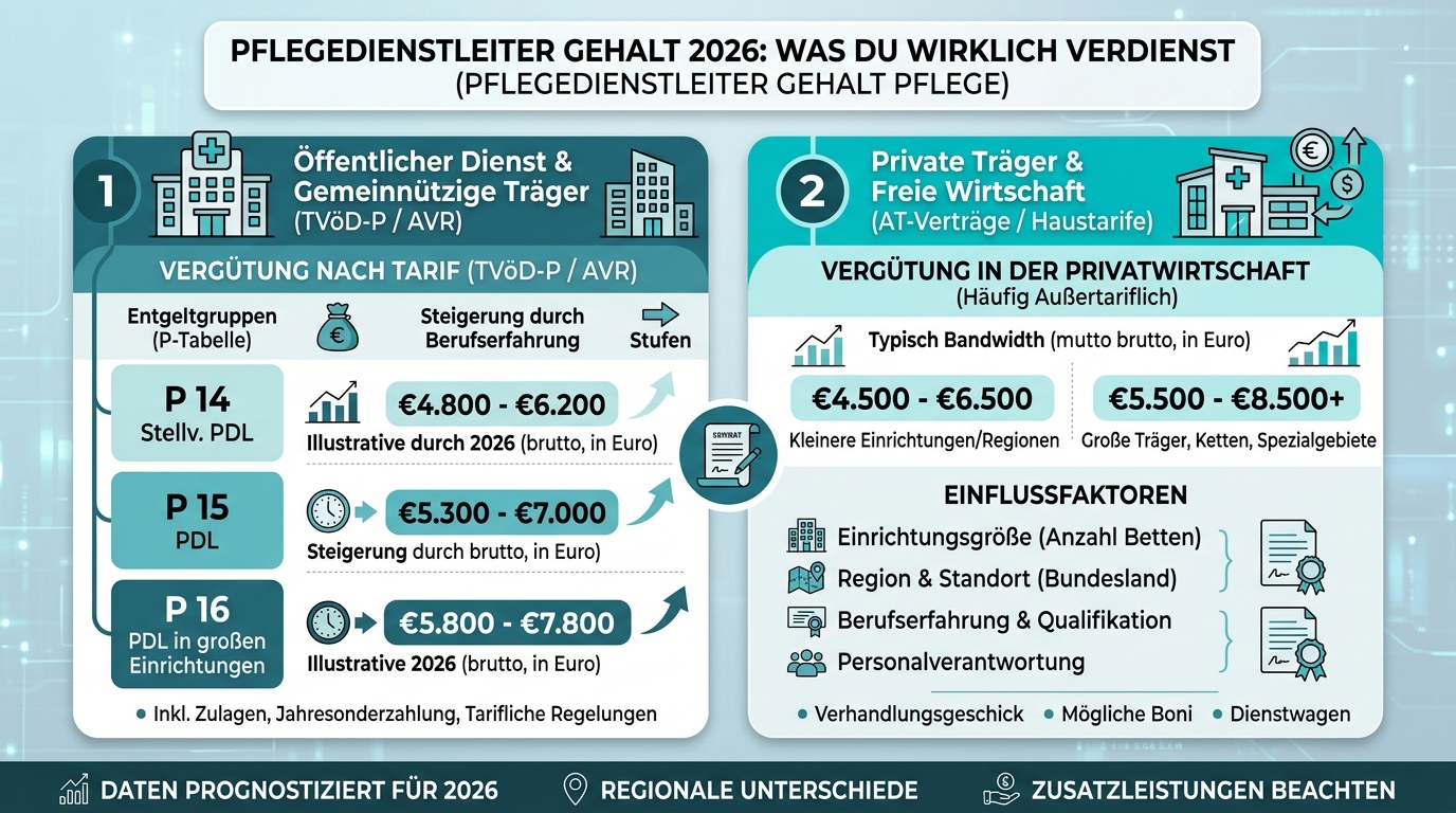 Infografik: pflegedienstleiter gehalt pflege
