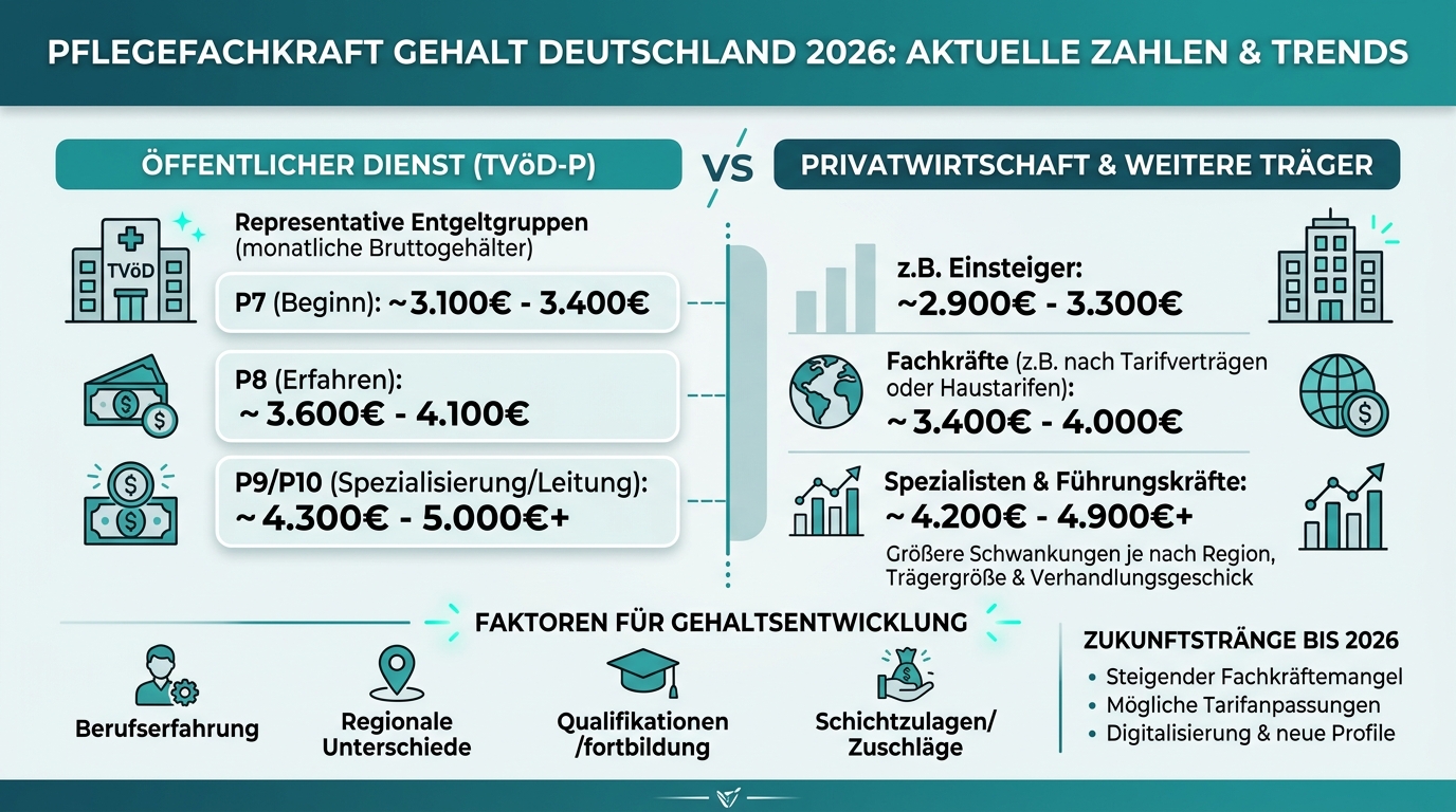 Infografik: pflegefachkraft gehalt deutschland