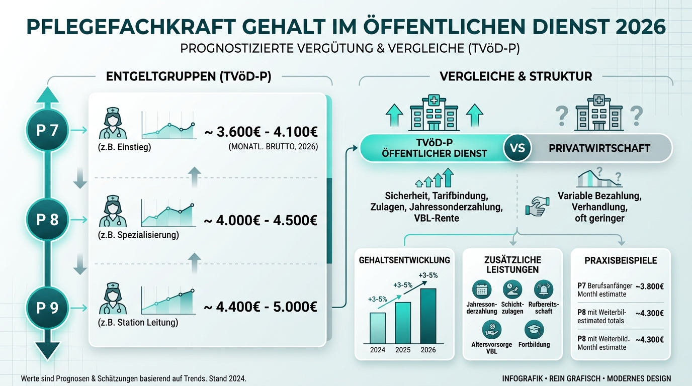 Infografik: pflegefachkraft gehalt im öffentlichen dienst