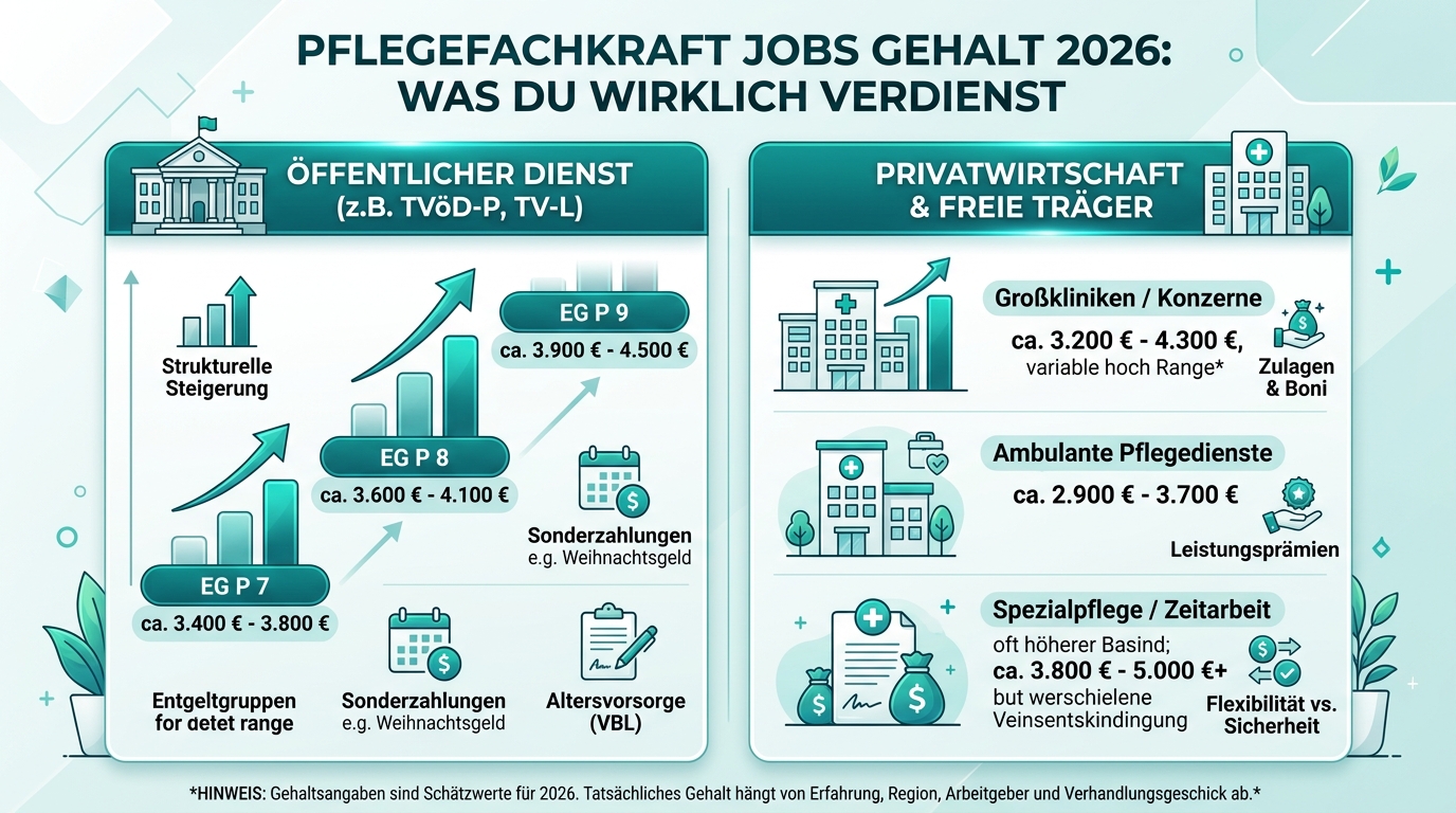 Infografik: pflegefachkraft jobs gehalt