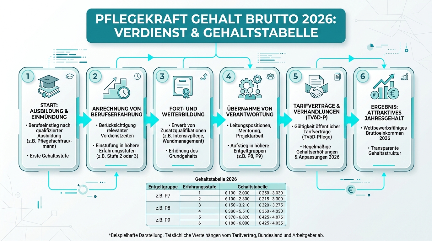 Infografik: pflegekraft gehalt brutto